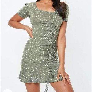 Missguided green polka dot dress
